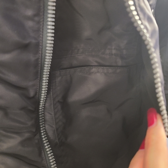 R13 Oversized Winter MA-1 Flight Black Jacket - Picture 6 of 12